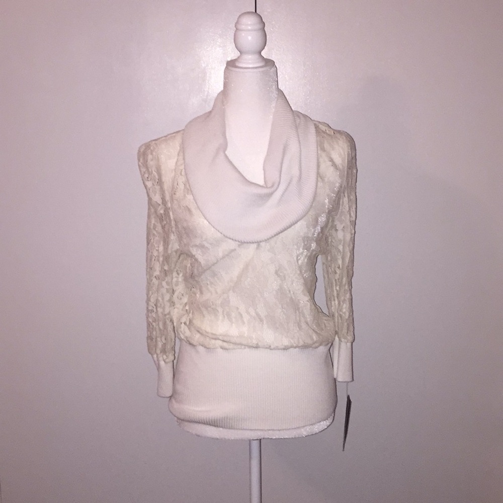 Lace cowl top